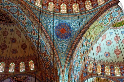 Interior, Sultan Ahmet Mosque (Blue Mosque), Istanbul, Turkey, Europe