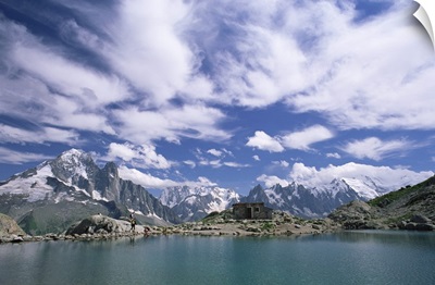 Lac Blanc  and mountains, Chamonix, Haute Savoie, Rhone-Alpes, French Alps, France