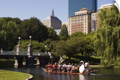 Lagoon Bridge and Swan Boat in the Public Garden, Boston, Massachusetts