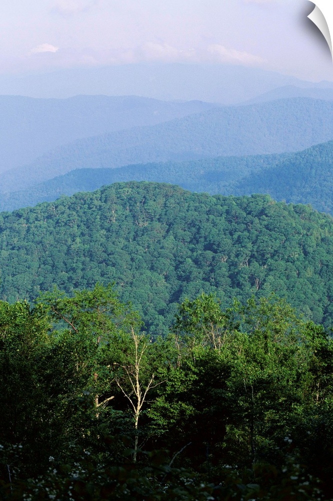 Looking over the Appalachian mountains in Cherokee Indian Reservation, North Carolina