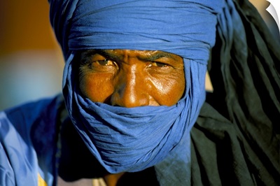 Man Wearing Blue Headscarf, Djemma El Fna, Marrakech (Marrakesh), Morocco