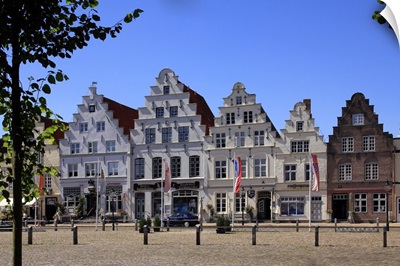Market Square with Town Houses, Friedrichstadt, Eider, Schleswig-Holstein, Germany