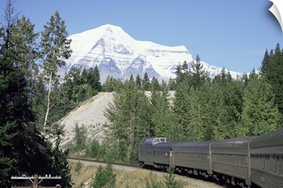 Mount Robson seen from Canadian transcontinental express, British Columbia, Canada