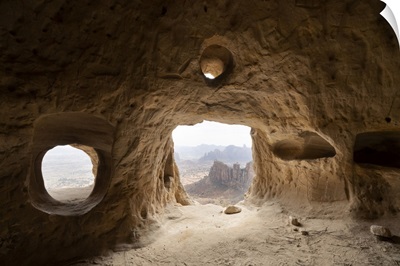 Natural Windows Inside Cave, Entrance Of Rock-Hewn Church, Gheralta Mountains, Ethiopia