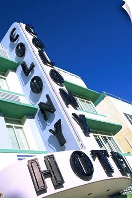 Neon sign of the Colony Hotel, Ocean Drive, Art Deco District, Miami Beach, Florida