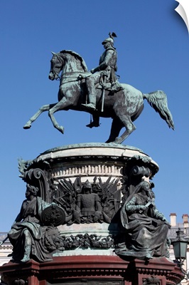 Nicholas I Monument In St. Isaac's Square, St. Petersburg, Russia, Europe