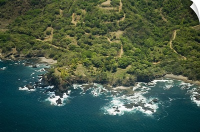 North Nicoya Pennisula, Pacific Coast from air, Costa Rica