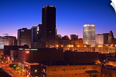 Oklahoma City skyline viewed from Bricktown District, Oklahoma