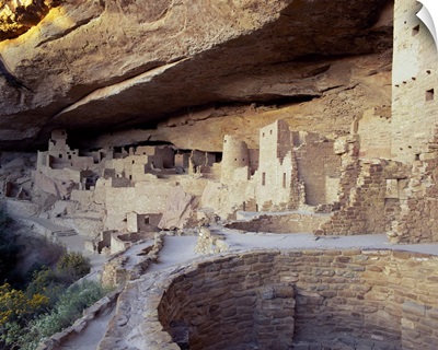 Old cliff dwellings and cliff palace in the Mesa Verde National Park, Colorado