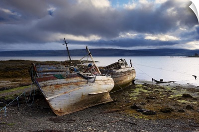 Old Fishing Boats At Salen, Isle Of Mull, Inner Hebrides, Scotland