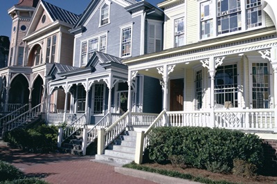 Old style clapboard residences, Victorian District, Savannah, Georgia, USA