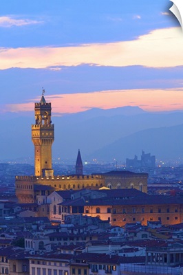 Palazzo Vecchio from Piazzale Michelangelo, Florence, Tuscany, Italy