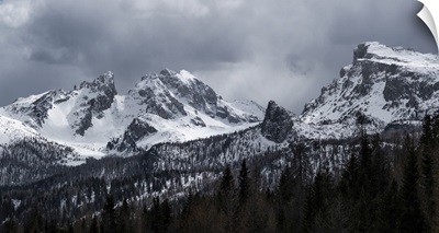 Panorama Of Monte Cernera And Ra Gusela Mountains At Passo Giau, Italy