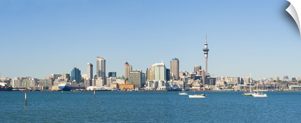 Panorama of the Auckland city skyline, Auckland, North Island, New Zealand, Pacific