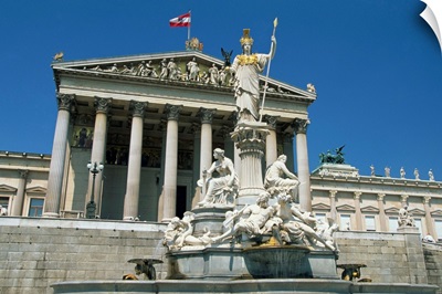 Parliament building and Athena fountain, Vienna, Austria, Europe