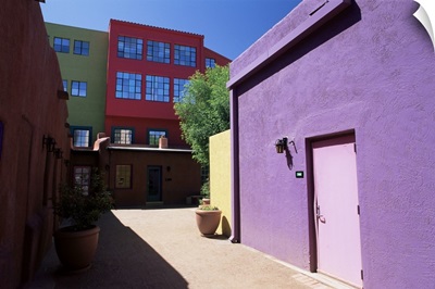 Pastel coloured facades in the village, La Placita, Tucson, Arizona, USA