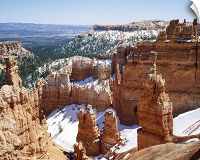 Pinnacles and rock formations caused by erosion, Bryce Canyon National Park, in Utah