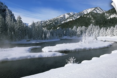 River in winter, Refuge Point, West Yellowstone, Montana