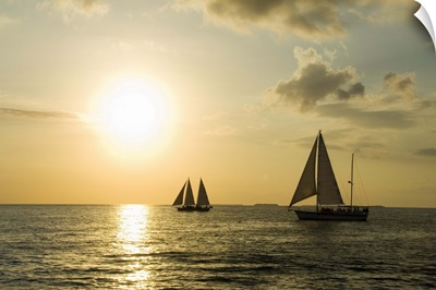 Sailboats at sunset, Key West, Florida