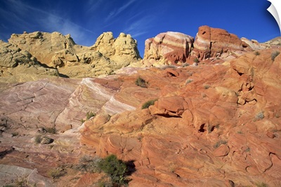 Sandstone rock formations in the Valley of Fire State Park, Nevada, USA