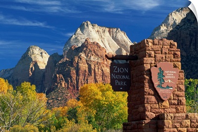 Sign in the Zion National Park, Utah