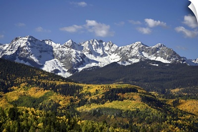 Sneffels Range with fall colors, near Ouray, Colorado