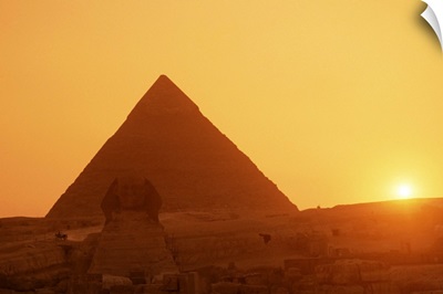 Sphinx and Kefren  pyramid, Giza, Cairo, Egypt