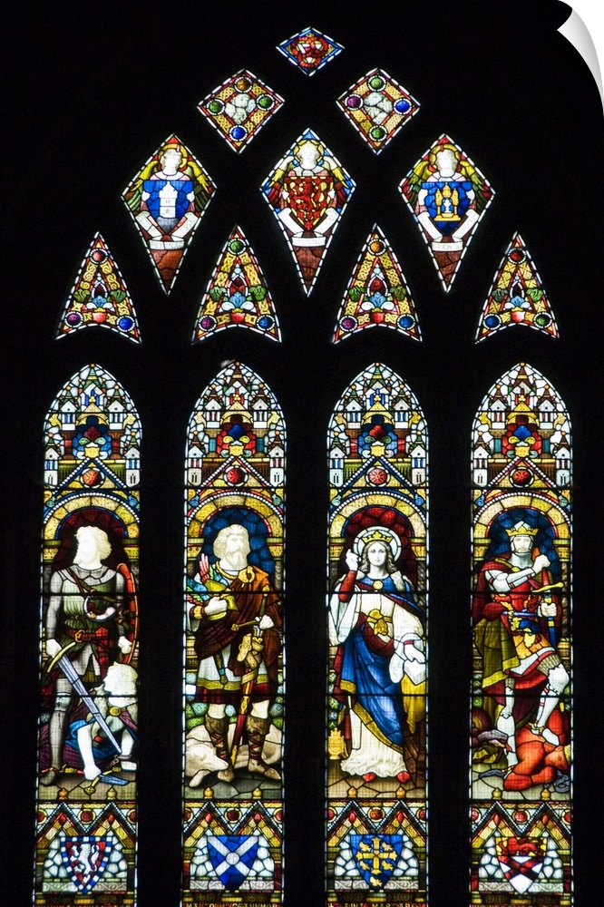Stained glass windows, Dunfermline Abbey, Dunfermline, Fife, Scotland, UK