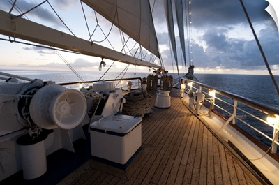 Star Clipper sailing cruise ship, Nevis, West Indies, Caribbean, Central America