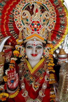 Statue Of The Hindu Goddess Durga, Goverdan, Uttar Pradesh, India, Asia