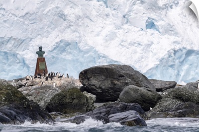 Statue To Piloto Pardo, The Chilean Captain Of The Yelcho, Point Wild, Antarctica