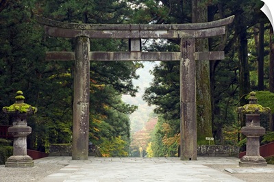 Stone Torii, Tosho-gu Shrine, Nikko, Central Honshu (Chubu), Japan, Asia