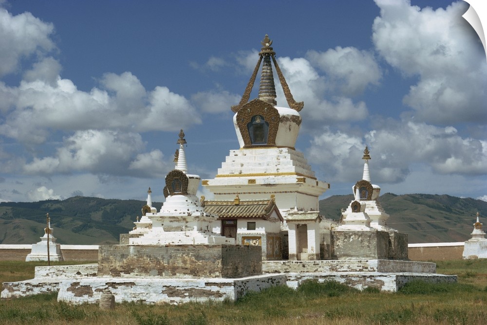 Stupas at the Erdeni Dzu Monastery at Karakorum, Mongolia, Central Asia, Asia