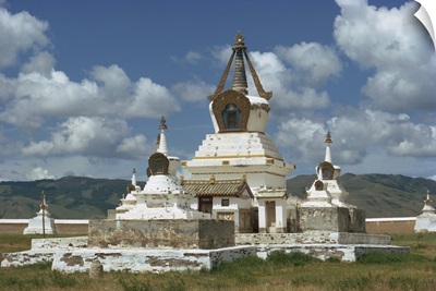 Stupas at the Erdeni Dzu Monastery at Karakorum, Mongolia, Central Asia, Asia