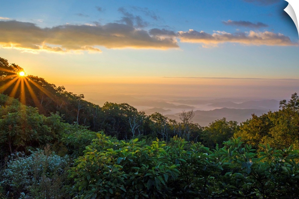 Sunrise over the Blue Ridge Mountains, North Carolina, United States of America, North America