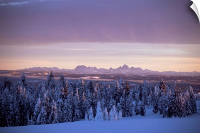 Sunset on Grand Tetons from Two Tops, West Yellowstone, Montana