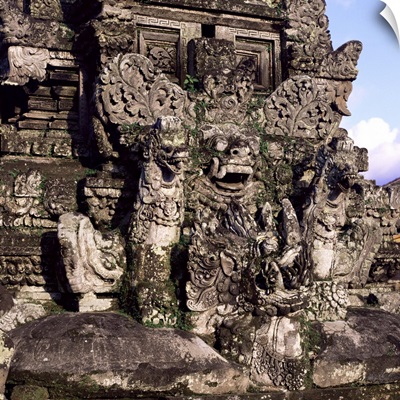 Temple carvings, Ubud, Bali, Indonesia, Southeast Asia, Asia