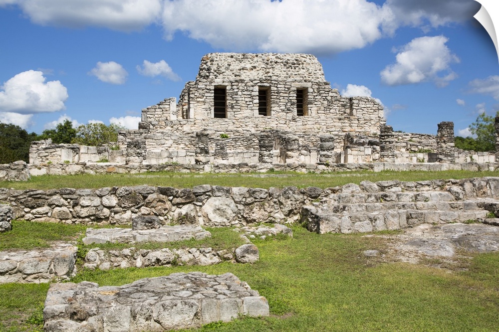 Temple of the Painted Niches, Mayan Ruins, Mayapan Archaeological Zone, Yucatan State, Mexico, North America