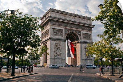 The Arc de Triomphe on the Champs Elysees in Paris, France