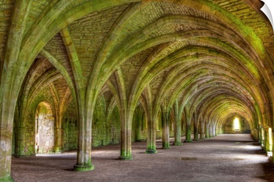 The Cellarium, Fountains Abbey, North Yorkshire, Yorkshire, England, UK