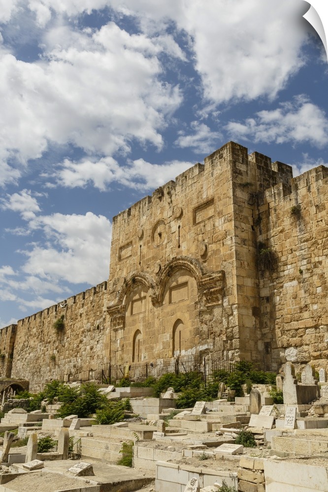The Golden Gate on the eastern wall of the Temple Mount, UNESCO World Heritage Site, Jerusalem, Israel, Middle East.
