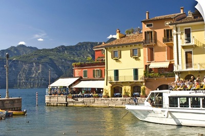 The harbour at Malcesina, Lake Garda, Veneto, Italy