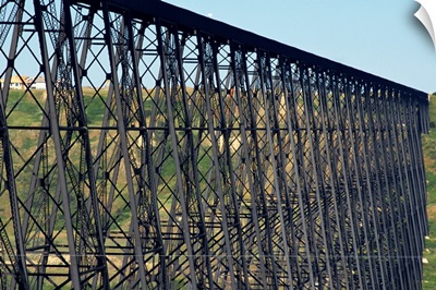The iron trestle rail bridge at Great Falls, Montana