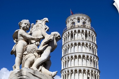 The Leaning Tower of Pisa, Fontana dei Putti, Piazza del Duomo, Pisa, Italy