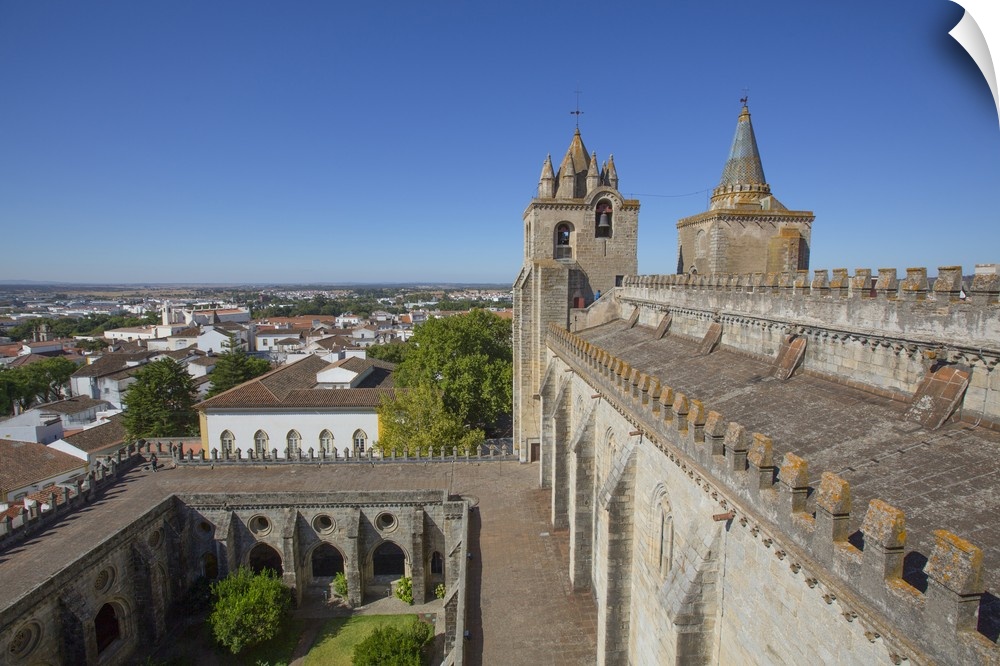 Towers, view from the roof, Evora Cathedral, Evora, UNESCO World Heritage Site, Portugal, Europe