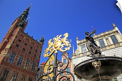 Town Hall of Rechtstadt District on Long Market, Gdansk, Gdansk, Pomerania, Poland