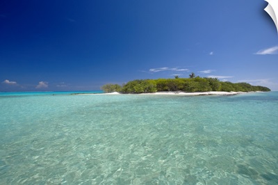 Tropical island and lagoon, Baa Atoll, Maldives, Indian Ocean