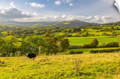 View Of Hope Valley And Countryside Autumnal Colors, Derbyshire, England