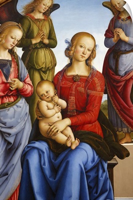 Virgin With Child Flanked By Two Angels, Painted 1490, Pais, France, Europe