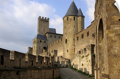 Walled and turreted fortress of La Cite, Carcassonne, Languedoc, France